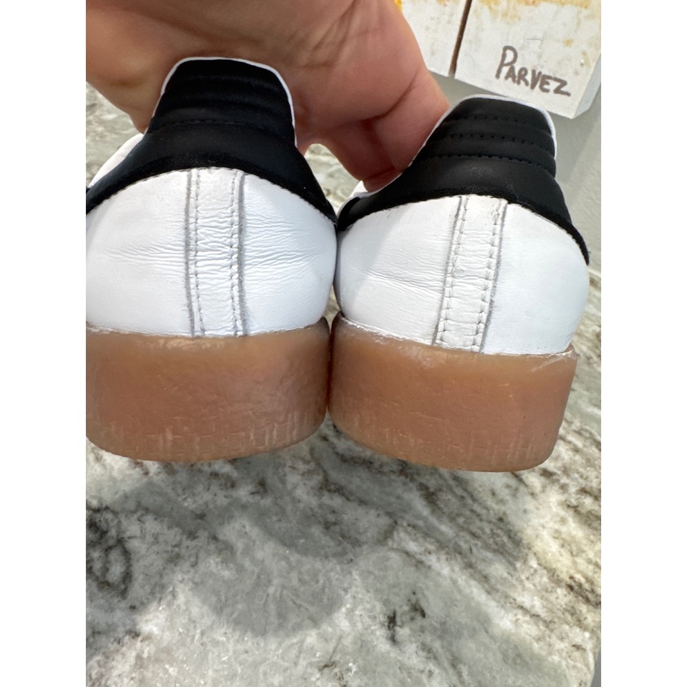 Womens Adidas Sambae Sneaker White Black size 9 classic timeless leather - Picture 6 of 10